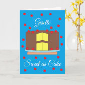 Carte Gâteau aux cerises : Blanc vert bleu (Fleur jaune)