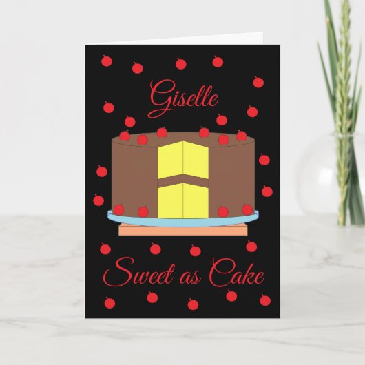 Carte Gâteau aux cerises : noir blanc (Devant)
