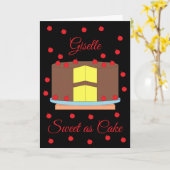 Carte Gâteau aux cerises : noir blanc (Fleur jaune)