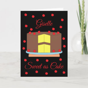 Carte Gâteau aux cerises : noir blanc