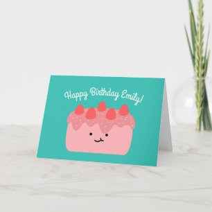 Carte Gâteau aux fraises Joyeux voeux d'anniversaire p
