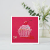 Carte Gâteau avec glaçage à la fraise (Debout devant)