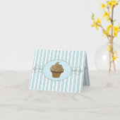 Carte Gâteau Bleu Fancy (Fleur jaune)