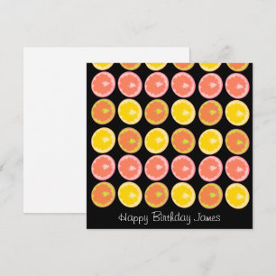 Carte Gâteau Citron Bonbon Citrus Motif Anniversaire