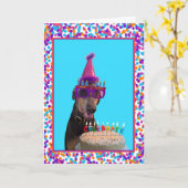 Carte Gâteau coloré de célébration d'anniversaire de (Fleur jaune)