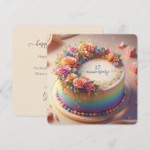 CARTE GÂTEAU COLORÉ DU MARIAGE ANNIVERSAIRE (Devant / Derrière)