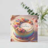 CARTE GÂTEAU COLORÉ DU MARIAGE ANNIVERSAIRE (Debout devant)