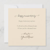 CARTE GÂTEAU COLORÉ DU MARIAGE ANNIVERSAIRE (Dos)