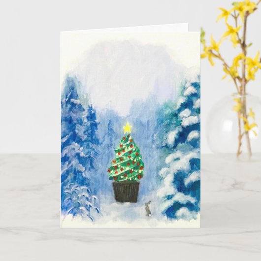 Carte Gâteau cupcake de Noël #1 (Fleur jaune)