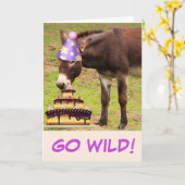 Carte Gâteau D'Âne Et D'Anniversaire (Fleur jaune)