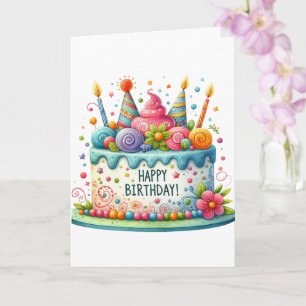 Carte Gâteau d'anniversaire