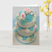 Carte Gâteau d'anniversaire 1 (Fleur jaune)