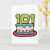 Carte Gâteau d'anniversaire 101 ans (Fleur jaune)