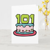 Carte Gâteau d'anniversaire 101 ans (Fleur jaune)