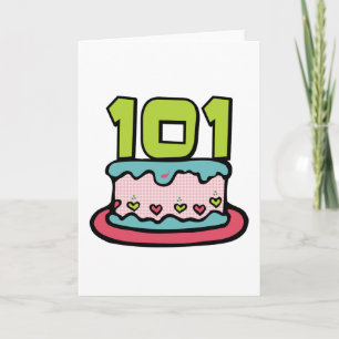 Carte Gâteau d'anniversaire 101 ans