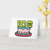 Carte Gâteau d'anniversaire 102 ans (Fleur jaune)