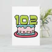 Carte Gâteau d'anniversaire 102 ans (Debout devant)