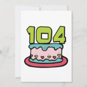 Carte Gâteau d'anniversaire 104 ans (Devant)