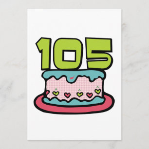 Carte Gâteau d'anniversaire 105 ans