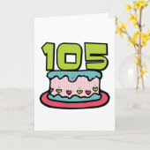 Carte Gâteau d'anniversaire 105 ans (Fleur jaune)
