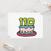 Carte Gâteau d'anniversaire 110 ans (Devant/Arrière en situation)