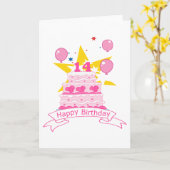Carte Gâteau d'anniversaire 14 ans (Fleur jaune)