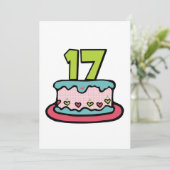 Carte Gâteau d'anniversaire 17 ans (Debout devant)