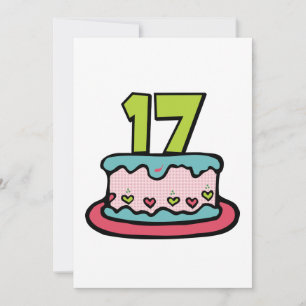 Carte Gâteau d'anniversaire 17 ans