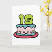 Carte Gâteau d'anniversaire 18 ans (Fleur jaune)