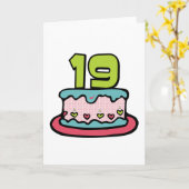 Carte Gâteau d'anniversaire 19 ans (Fleur jaune)