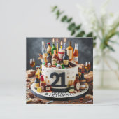 CARTE GÂTEAU D'ANNIVERSAIRE 21 ANS DIVERTISSANT (Debout devant)