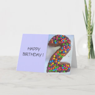 Carte gâteau d'anniversaire 2 ans