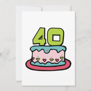 Carte Gâteau d'anniversaire 40 ans