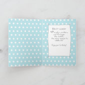 Carte Gâteau d'anniversaire 47e sur Turquoise bleu avec (Intérieur)