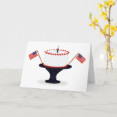 Carte Gâteau d'anniversaire 4 juillet (Fleur jaune)