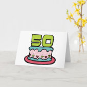 Carte Gâteau d'anniversaire 50 ans (Fleur jaune)