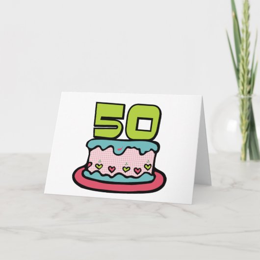 Carte Gâteau d'anniversaire 50 ans (Devant)
