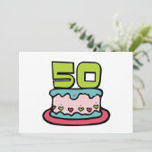 Carte Gâteau d'anniversaire 50 ans (Debout devant)