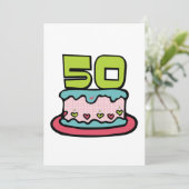 Carte Gâteau d'anniversaire 50 ans (Debout devant)