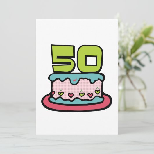 Carte Gâteau d'anniversaire 50 ans (Debout devant)