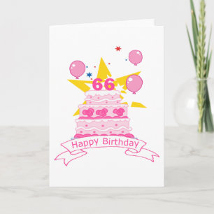 Carte Gâteau d'anniversaire 66 ans