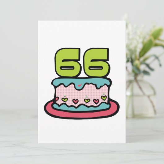 Carte Gâteau d'anniversaire 66 ans (Debout devant)