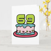 Carte Gâteau d'anniversaire 69 ans (Fleur jaune)