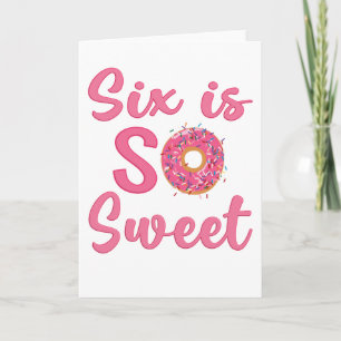 Carte Gâteau d'anniversaire 6 ans Donut Sucré Cadeau pou