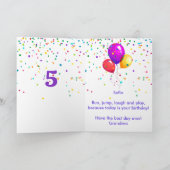 Carte Gâteau d'anniversaire Ajouter le nom de l'enfant A (Intérieur)