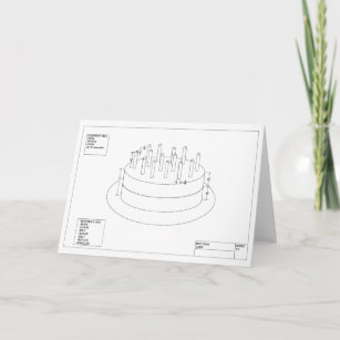 Carte Gâteau d'anniversaire architectural