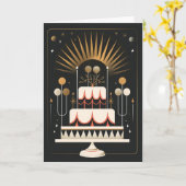 Carte Gâteau d'anniversaire Art déco (Fleur jaune)
