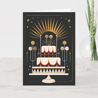 Carte Gâteau d'anniversaire Art déco