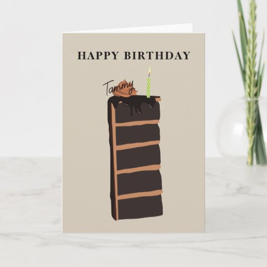 Carte Gâteau d'anniversaire au chocolat Joyeux anniversa (Devant)