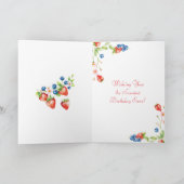 Carte Gâteau d'anniversaire aux fraises et aux bleuets P (Intérieur)